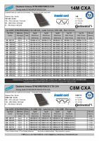 Dimensions and Parameters of CONTI SYNCHROFORCE CXA 14M and C8M Timing Belts - Preview