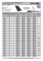 Dimensions and Parameters of STD 8M Timing Belts - Preview