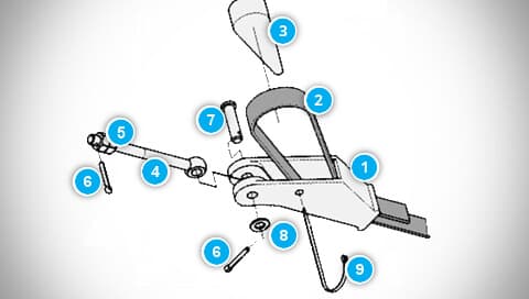 Construction scheme of a wedge socket for CONTI POLYFLAT and CONTI POLYROPE flat belts