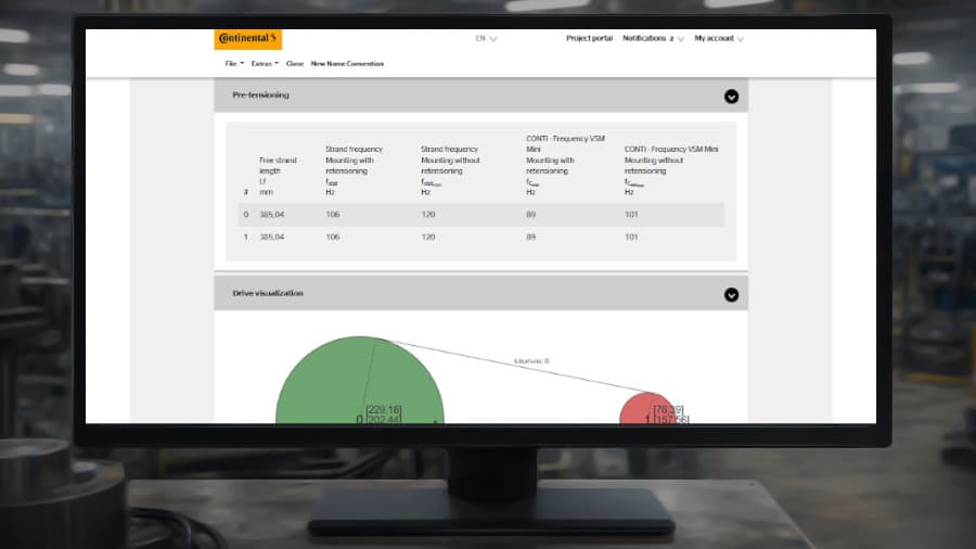 Calculation of reference frequency in the CONTI PROFESSIONAL online application