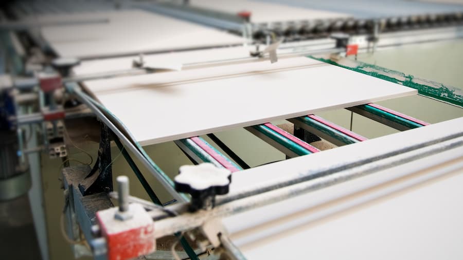 Example of a production line in a ceramic plant