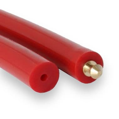 PU75A 8.0 × 3.2 - Hollow Smooth (80 ShA, Red) - 100m Roll