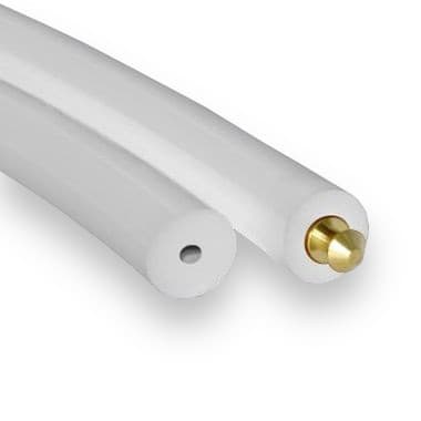 PU90A 12.5 × 5.2 - Hollow Smooth (92 ShA, White) - 50m Roll