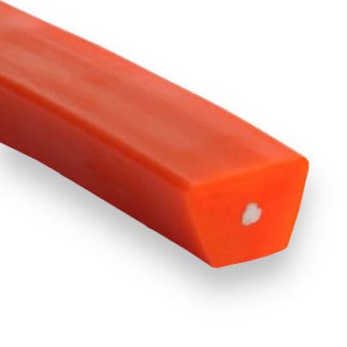 PU80A 13 × 8 (13/A) - Smooth Reinforced (84 ShA, Polyester Cord, Orange) - 30m Roll – Illustrative Image